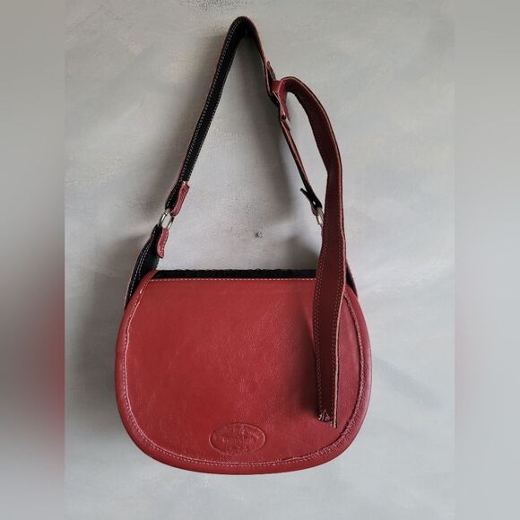 Carriel Crossbody Handbag RedColor/Colorful Cloth Material 10x9 - Picture 12 of 13